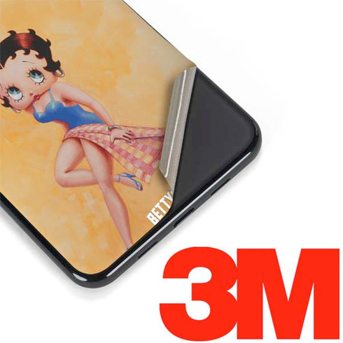 Betty Boop With Puppy Orange Background Google Pixel 3a XL Skin